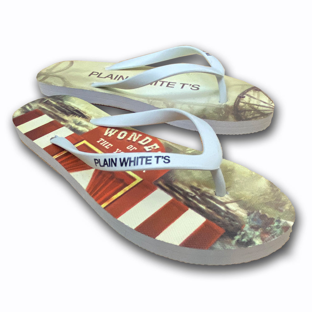 plain white flip flops