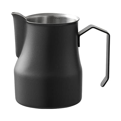 Milk Pitcher Black Frothing Frother Cup Steaming Steamer Stainless Steel Small 20oz, Size: 12x9.5x7.5cm