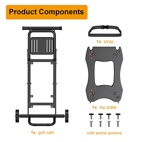 Emberli XL Grill Cart Outdoor with Storage with Wheels - Modular Grill Table of Outside BBQ, Blackstone Griddle 17 22, Bar Patio Cabinet Kitchen