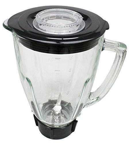 Oster 6812-001 Core 16-Speed Blender with Glass Jar, Black & Blender 6-Cup  Glass Jar, Lid, Black and clear