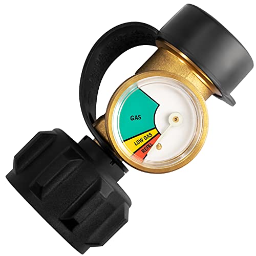 Hooshing Propane Tank Gauge Level Indicator Leak Detector for 5lb-40lb  Propane Tanks Gas Pressure Meter Propane Adapter Fittings QCC1/Type 1 for  RV