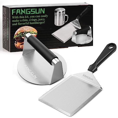 HULISEN Griddle Accessories for Blackstone, Stainless Steel Burger Press  Kit with Burger Spatula, Burger Smasher for Griddle Flat Top Grill Cooking,  Grill Press for Barbeque Hamburger Steak Meat - Yahoo Shopping