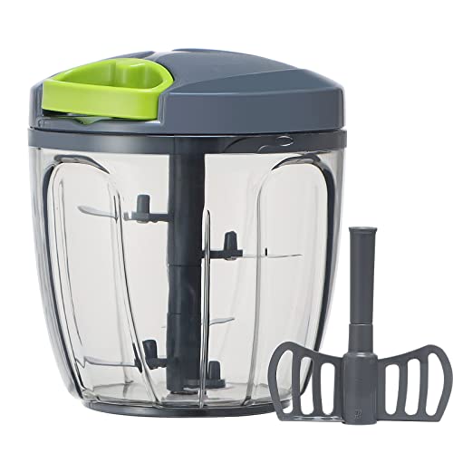 Vegetable Processor, Manual Food Chopper, 900ml/30oz Portable