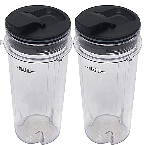 NINJA 16 oz. Clear Single Serve Cups with Lids for BL660