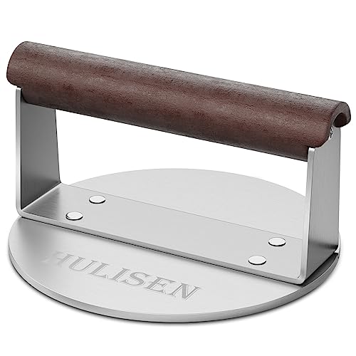 HULISEN Burger Press, Stainless Steel Hamburger Smasher, Non-Stick Smooth  Square Bacon Grill Press - Professional Griddle Accessories Kit for Flat  Top