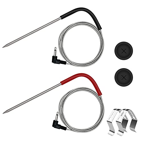 Yaoawe 2-Pack iGrill Meat Probe Replacement for Weber GAS and SmokeFire Pellet Grills, 3.5mm Plug Temperature Probe Accessories for Weber Connect
