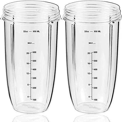 QueenTrade 2 PCS Replacement Cups For Magic Bullet Replacement Parts 16OZ  Blender Cups Jar compatible with