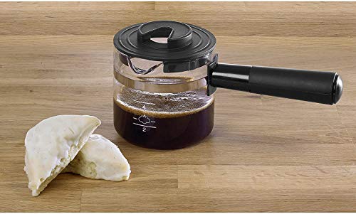 J&M Design Sugar Dispenser & Shaker for Coffee , Cereal , Tea & Baking with Pouring Spout and Lid for Easy Spoon Measuring Pour - 7.5oz Glass Jar