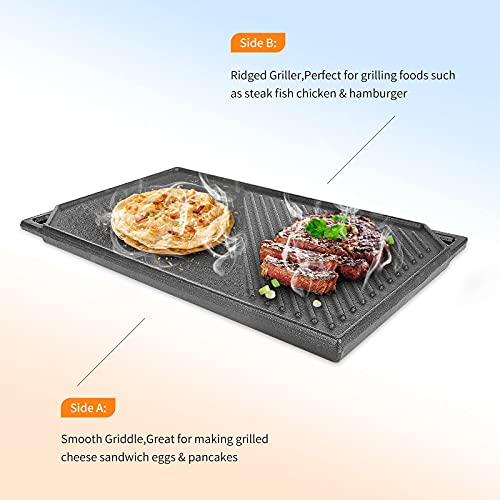 GRILL FORCE Cast Iron Griddle for Ninja Woodfire Grills,Non-Stick Griddle  Plate Flat Top Griddle Grill Pan Compatible with Ninja Woodfire Outdoor  Grills (Ninja OG701) Ceramic Coating,Insert
