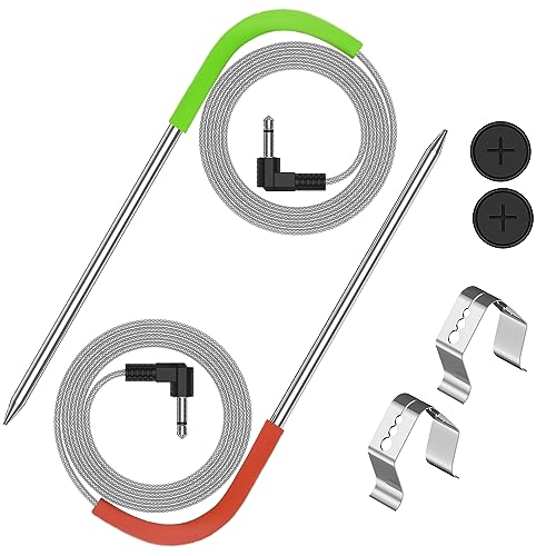 Yaoawe 2-Pack iGrill Meat Probe Replacement for Weber GAS and SmokeFire Pellet Grills, 3.5mm Plug Temperature Probe Accessories for Weber Connect