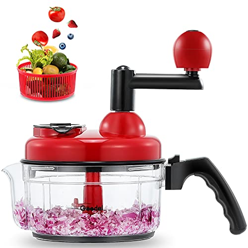 Vegetable Processor, Manual Food Chopper, 900ml/30oz Portable Hand-Powered  Food Chopper, Compact Handheld Onion Chopper, Kitchen Tools Food Masher,  Garlic Squeezer Slicer, Pepper Cut