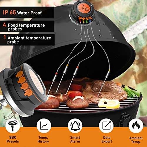 Chef IQ Smart Thermometer Extra Probe No. 3, Bluetooth/Wifi Enabled, allows Monitoring of Two Foods at Once, for Grill, Oven, Smoker, Air Fryer