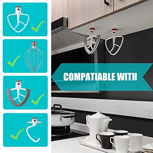  KLOWOAH Stand Mixer Attachment Holder Compatible with Kitchenaid  Attachments,for Flat Beater,Flex Edge Beater,Wire Whip,Dough  Hooks,Stainless Steel Hangers (Pack of 4): Home & Kitchen