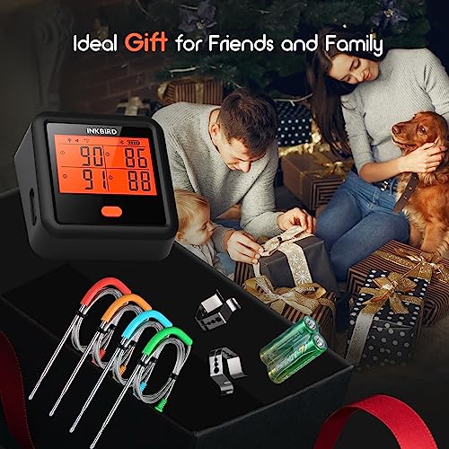 INKBIRD Digital Meat Thermometer 2 Sec Instant Readout IHT-2PB With  External Probes Bluetooth Backlight Display For Grilling BBQ
