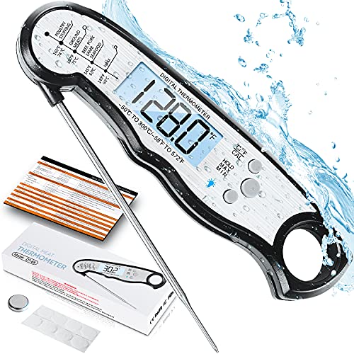 Kizen Instant Read Meat Thermometer - Best Waterproof Ultra Fast Thermometer  with Backlight & Calibration.