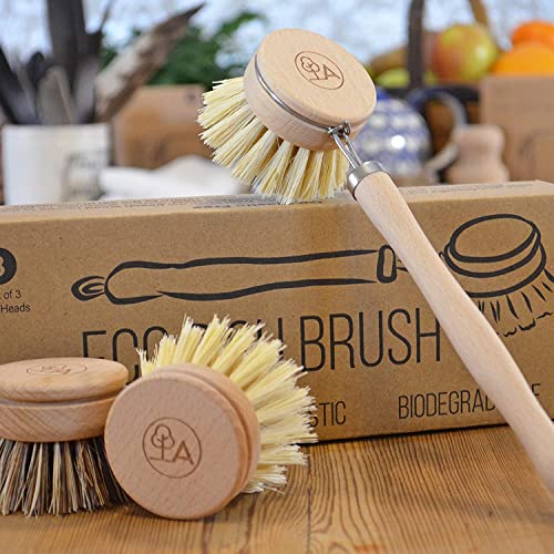 AncBace Dish Brush Kitchen Cleaning Brush Bottle Bathroom Scrub Brushes Sink Household Pot Pan Edge Corners Tile Lines Brush with Stiff Bristles