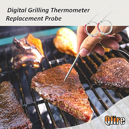 3 Pieces Waterproof Meat Temperature Probe Pellet Grill Temperature Probe  BBQ Probe Replacement Part 2.5 mm Plug Temperature Probe