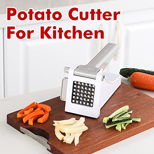 Crinkle Potato Cutter - 2.9 x 11.8 Stainless Steel French Fries Slicer Handheld Chipper Chopper Potato Carrot Chopping Knife Home Kitchen Wavy