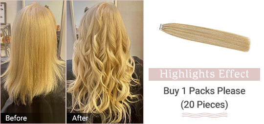 tape in hair highlights effect