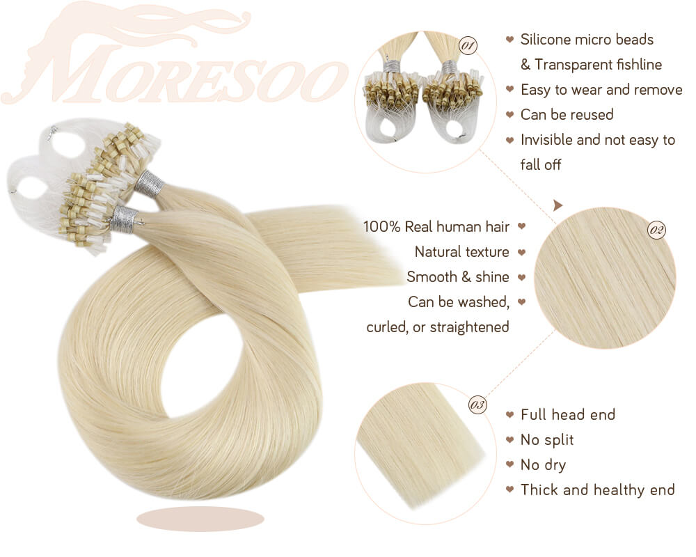 blonde micro loop remy hair extensions
