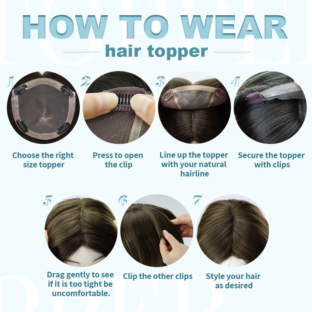 how to  wear 5*5 inch hair topper