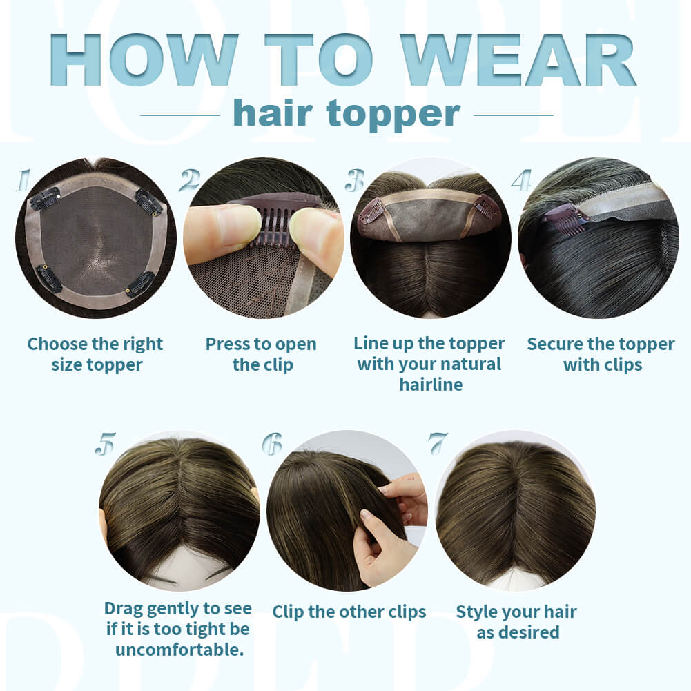 how to wear 5*5 inch hair topper