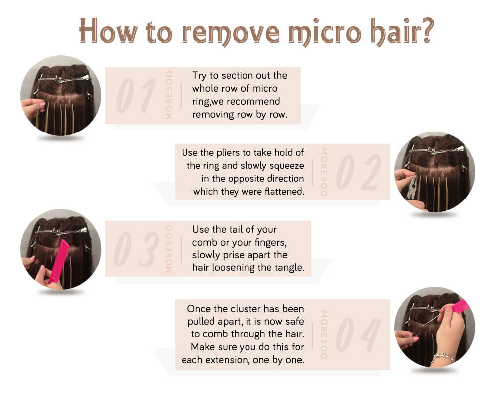 how to remove micro ring pre bonded remy human hair extensions