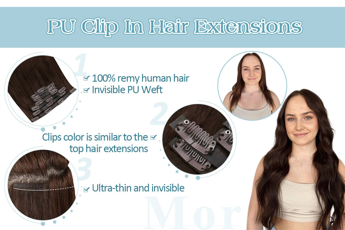 PU Clip In Hair