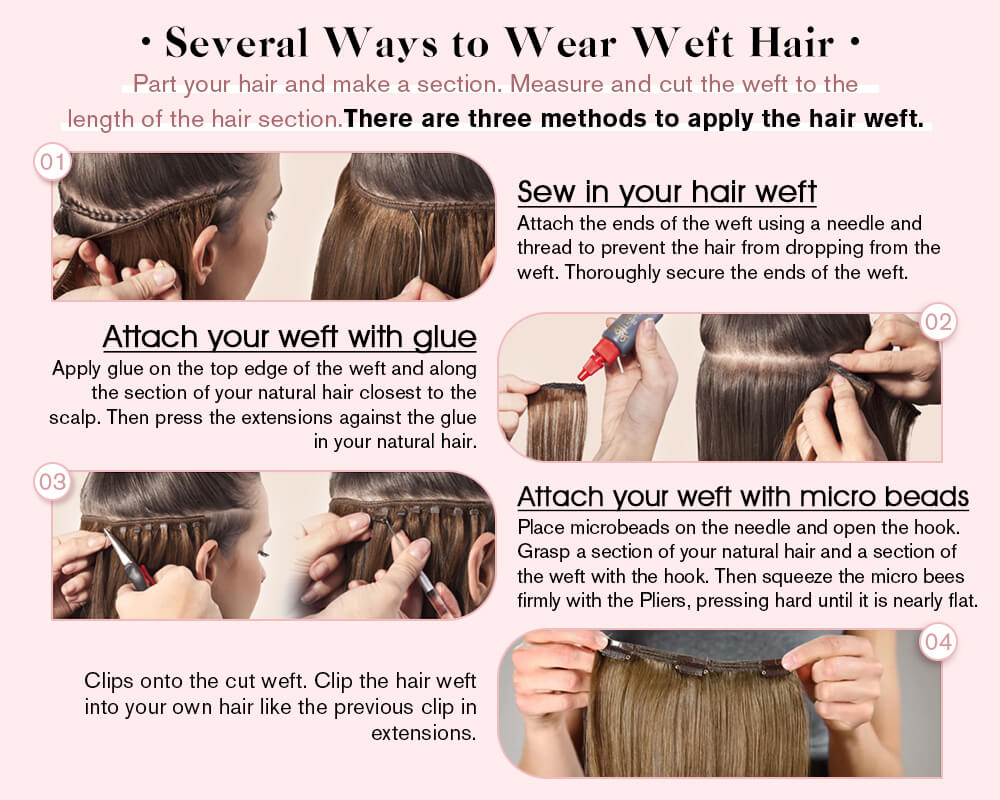 how to wear moresoo human hair weft
