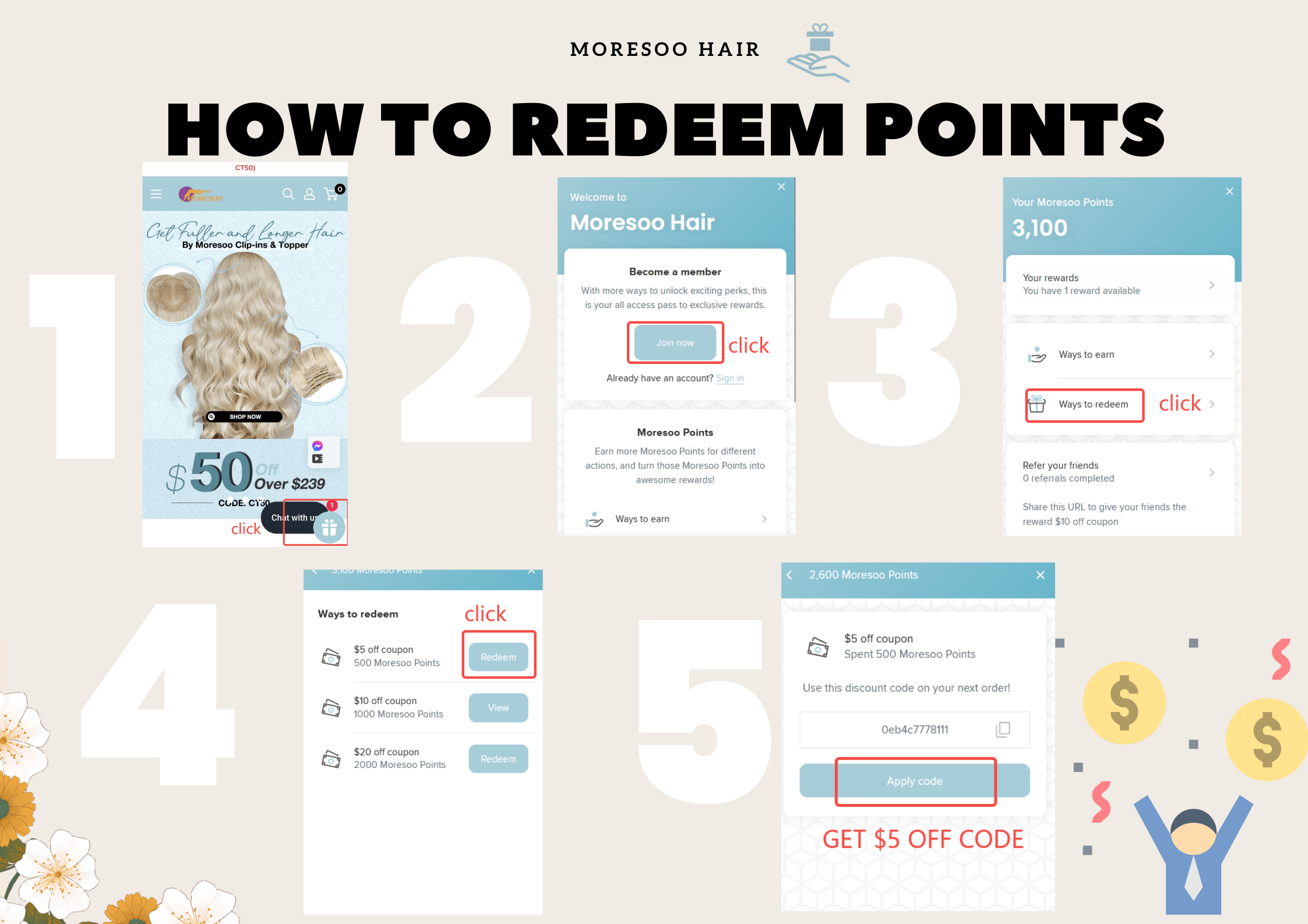 How to redeem Moresoo points