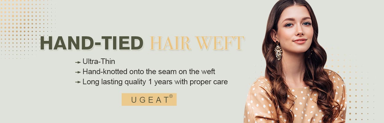 Ugeat Hand tied hair weft extension