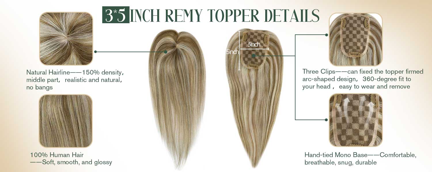 150% density mono base hair topper