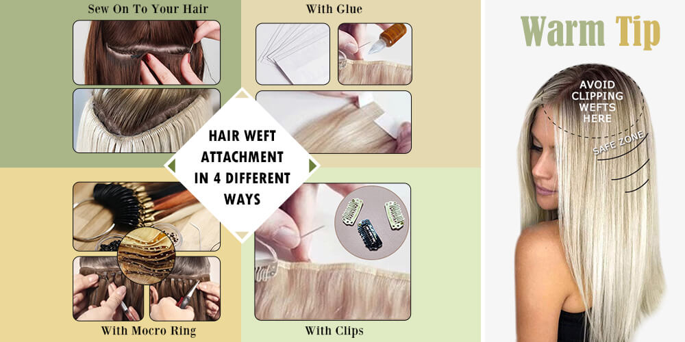 4 ways to wear hand tied hair weft