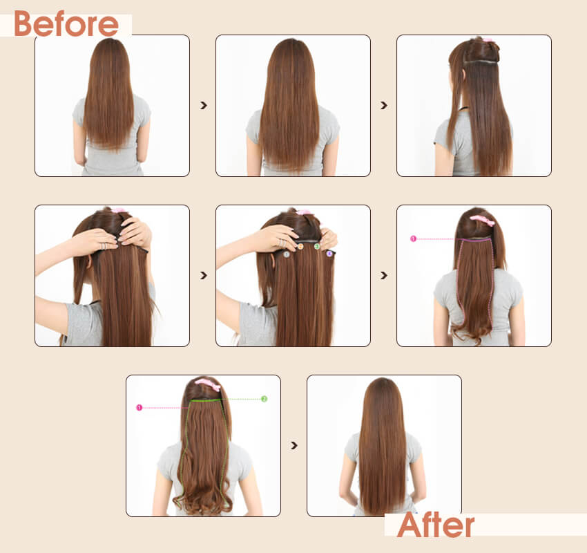 how to put in clip in extensions