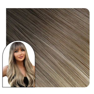 [Pre-sale][Virgin+] Human Hair Extensions Clip In Balayage Brown Blonde For Thin Hair #5/7/20 - UgeatHair Official Store