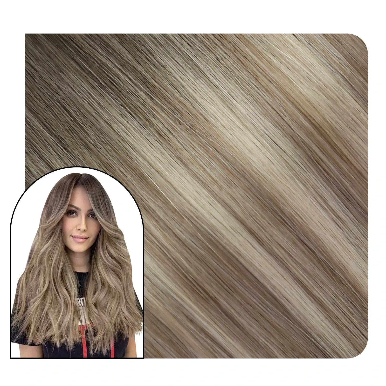 [Virgin+] Tape in Hair Extensions Balayage Brown Blonde #5/7/20