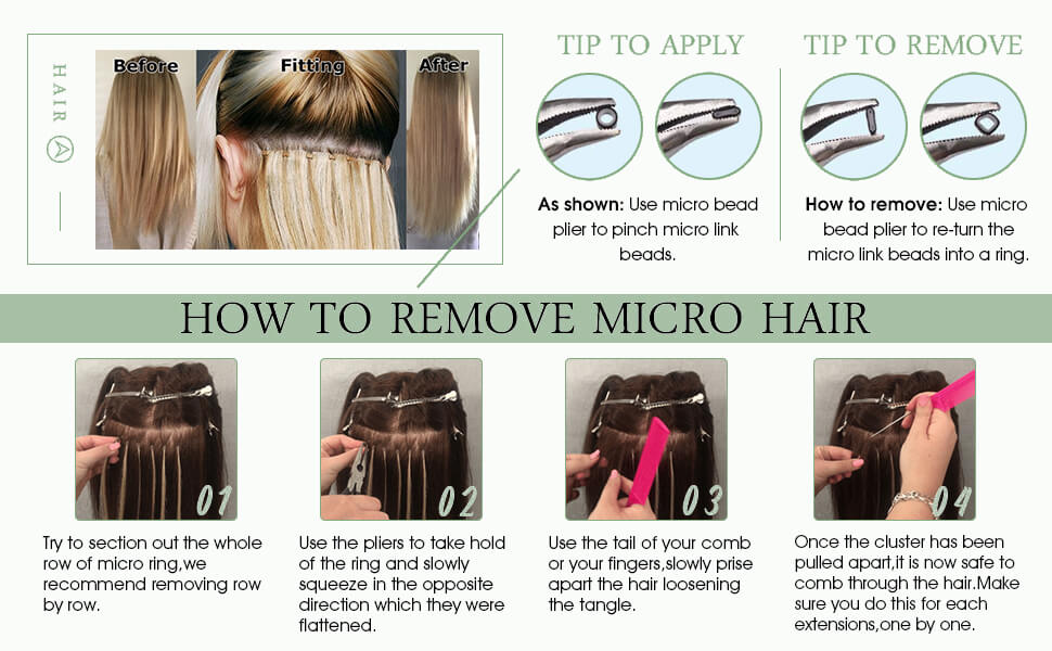 The method to remove the micro loop hair extensions