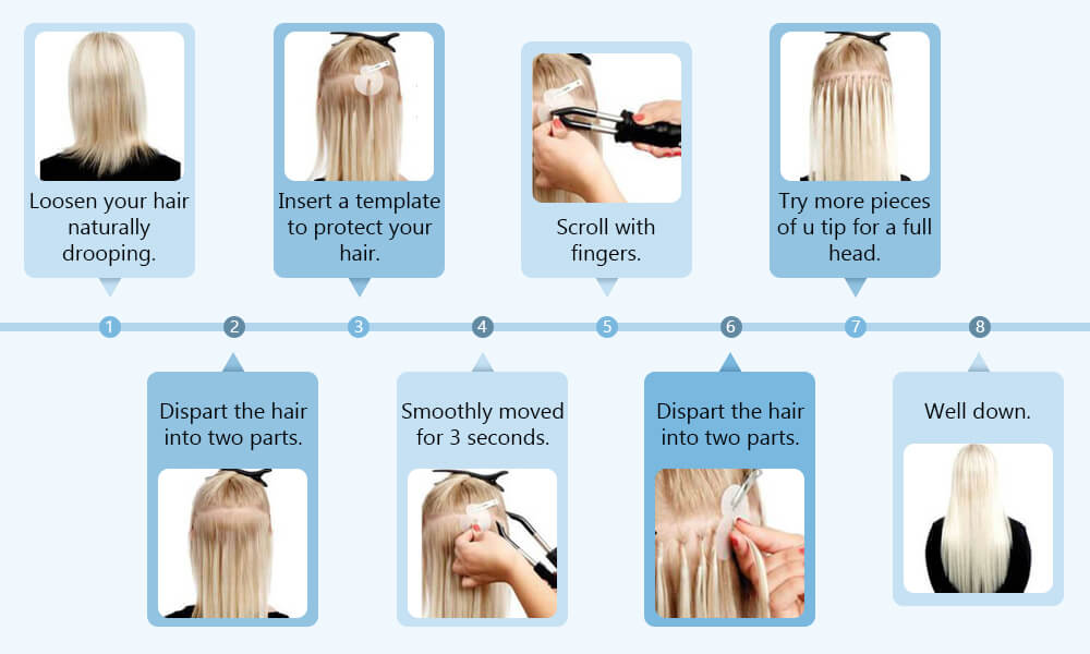 how to apply u tip hair extension