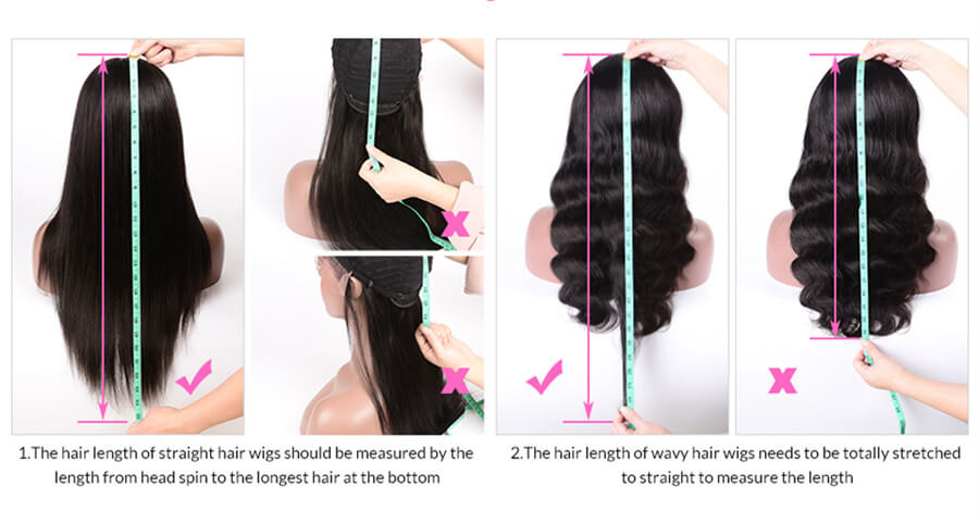 how to measure the length of the hair wig