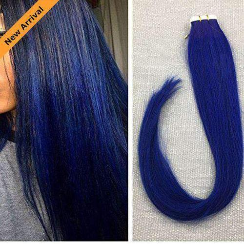 blue hair extensions