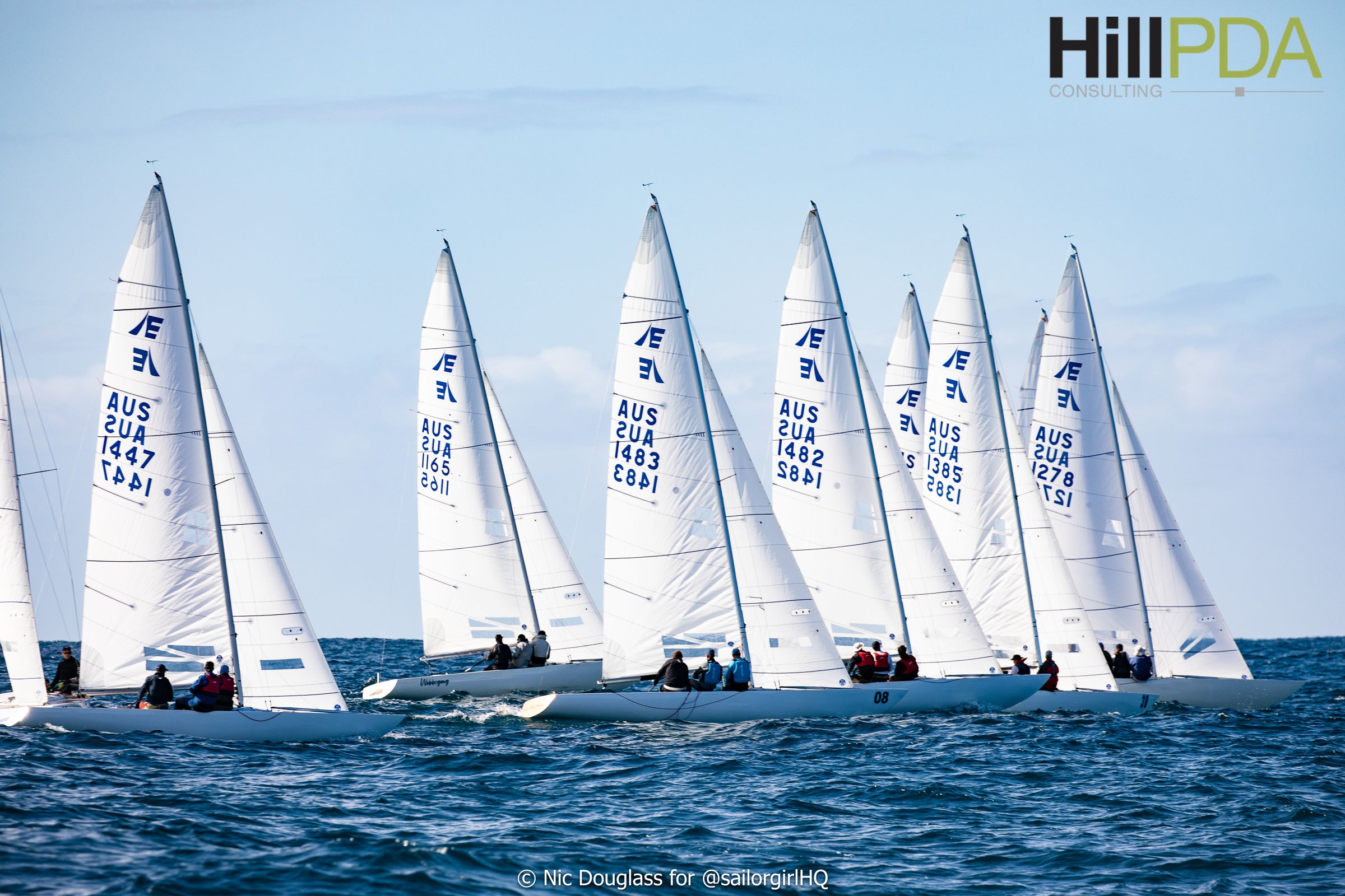 Tight racing as always in the Etchells Class