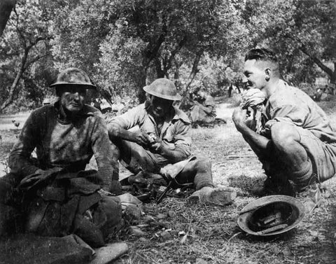 Stock photo NZ archives/ WW2 New Zealand soldiers in an olive grove.