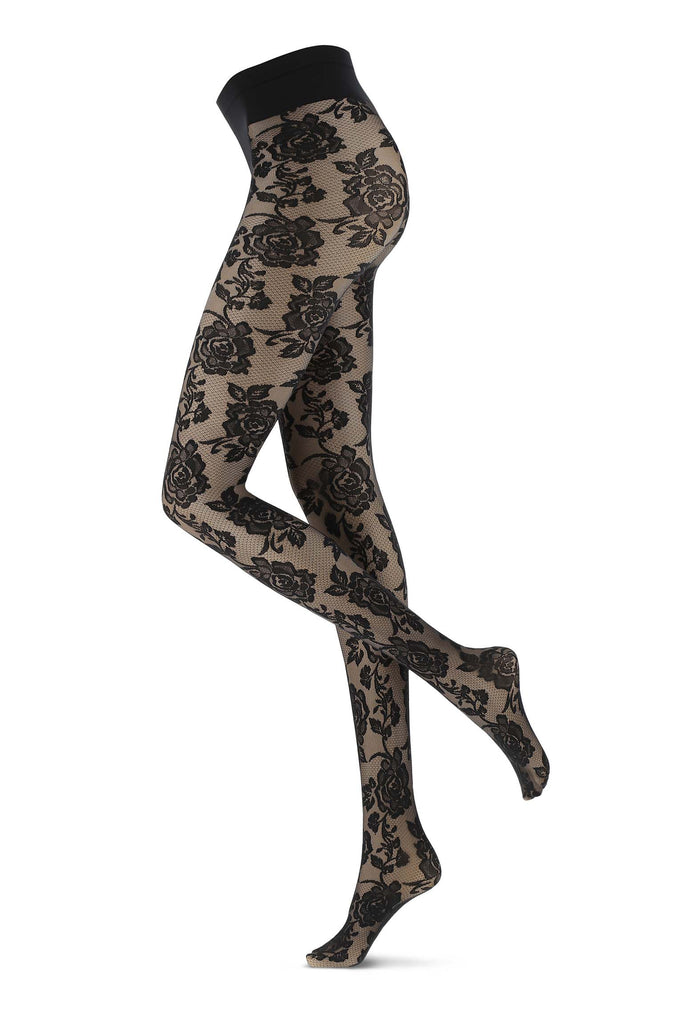 Oroblu All Colors Lace Flower Sheer Mesh Tights – Italian Tights