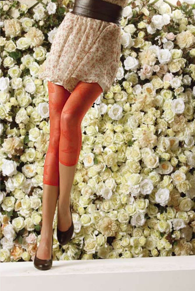 Large Heaven Flowers Lace Footless - Tights Footless