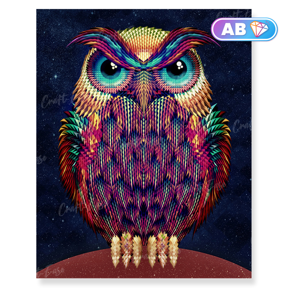 Portrait of Colorful Owl Diamond Painting Craft-Ease