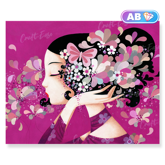 Girl with Flower Diamond Painting Kit - The Flowered Hat– Craft-Ease