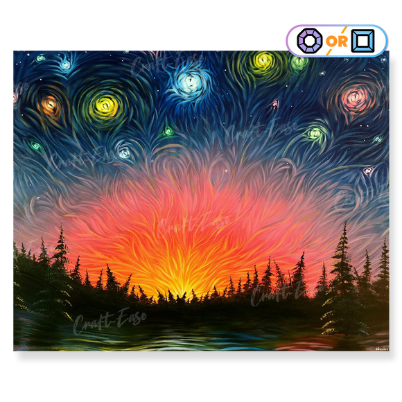 Starry Night Diamond painting completed 