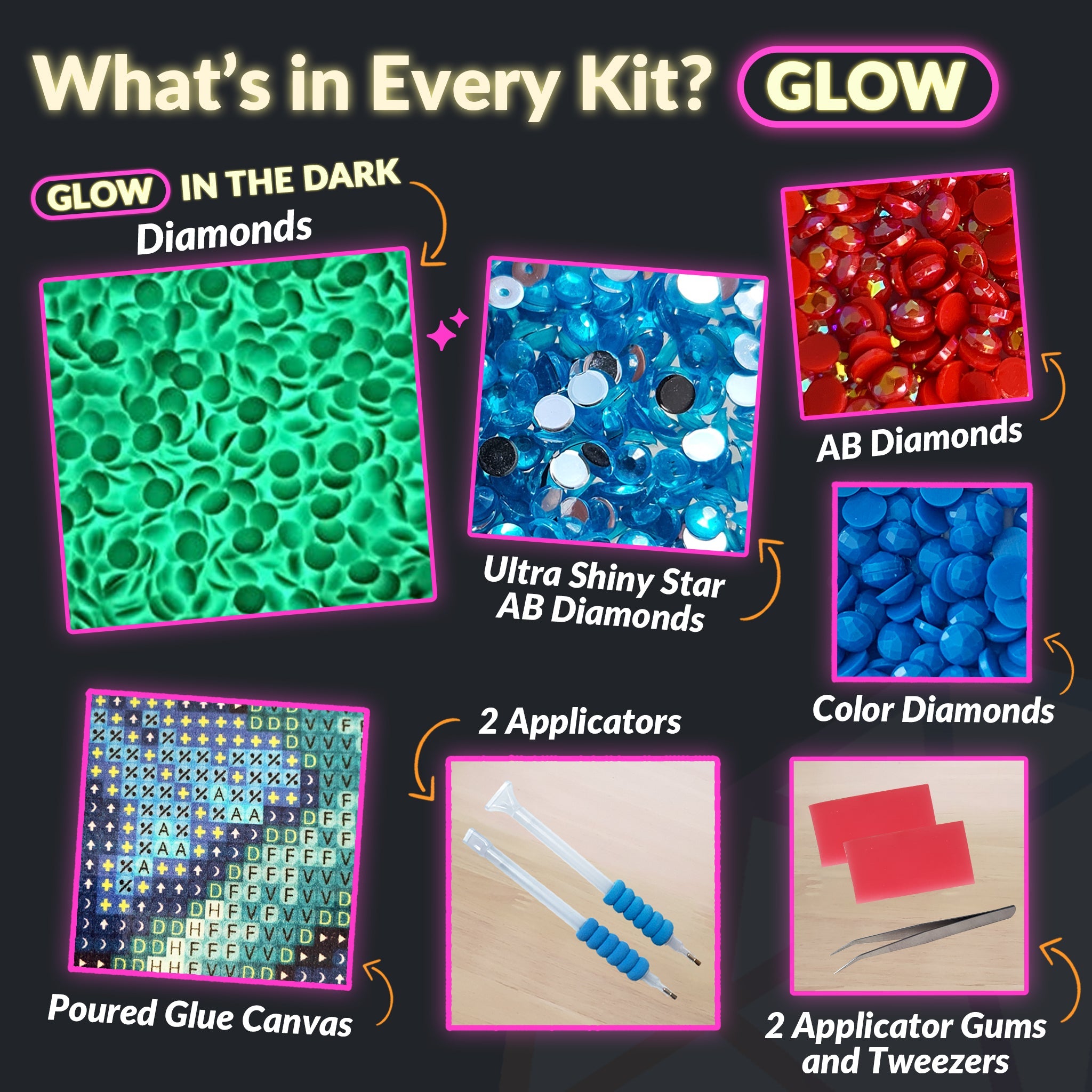 Sparkly Selections Faith, Hope and Love Glow in the Dark Diamond Art Kit