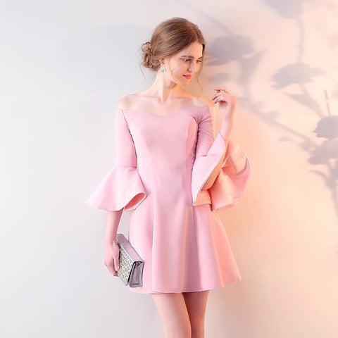 <EG059>Karen Fluted Sleeves Mini Gown