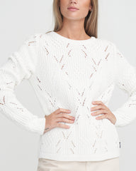 holebrook elsie crew neck white cotton jumper